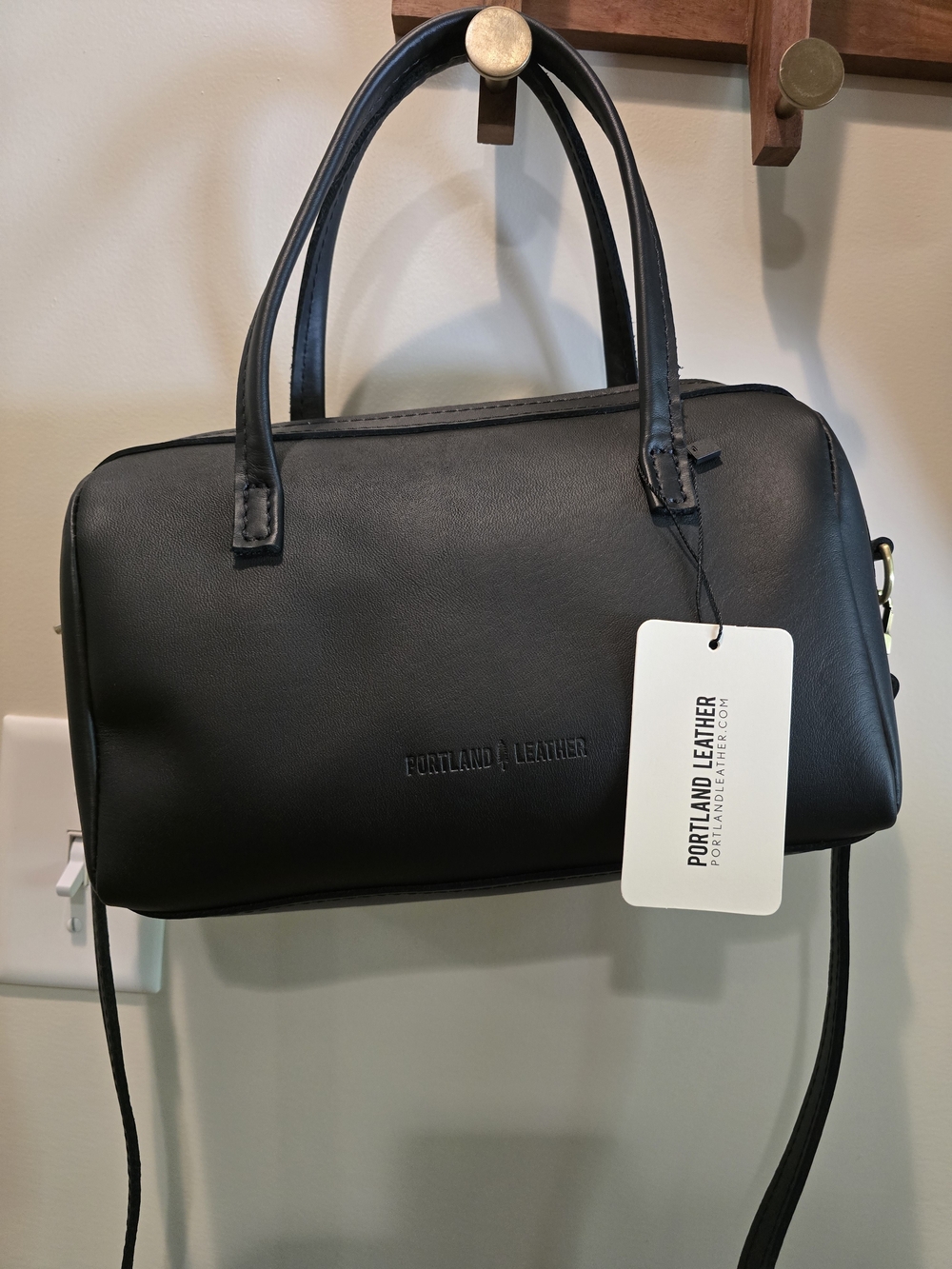 🔥Portland Leather Black Leather Sloan Satchel - Large Size